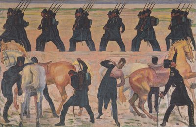 La partenza degli studenti tedeschi per la guerra di liberazione del 1813 da Ferdinand Hodler